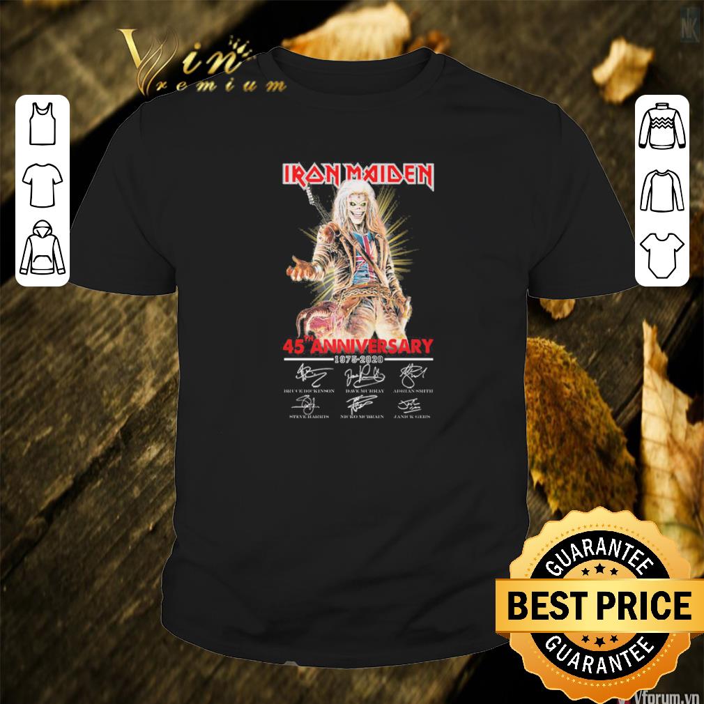 Original Iron Maiden 45th anniversary 1975-2020 signatures shirt