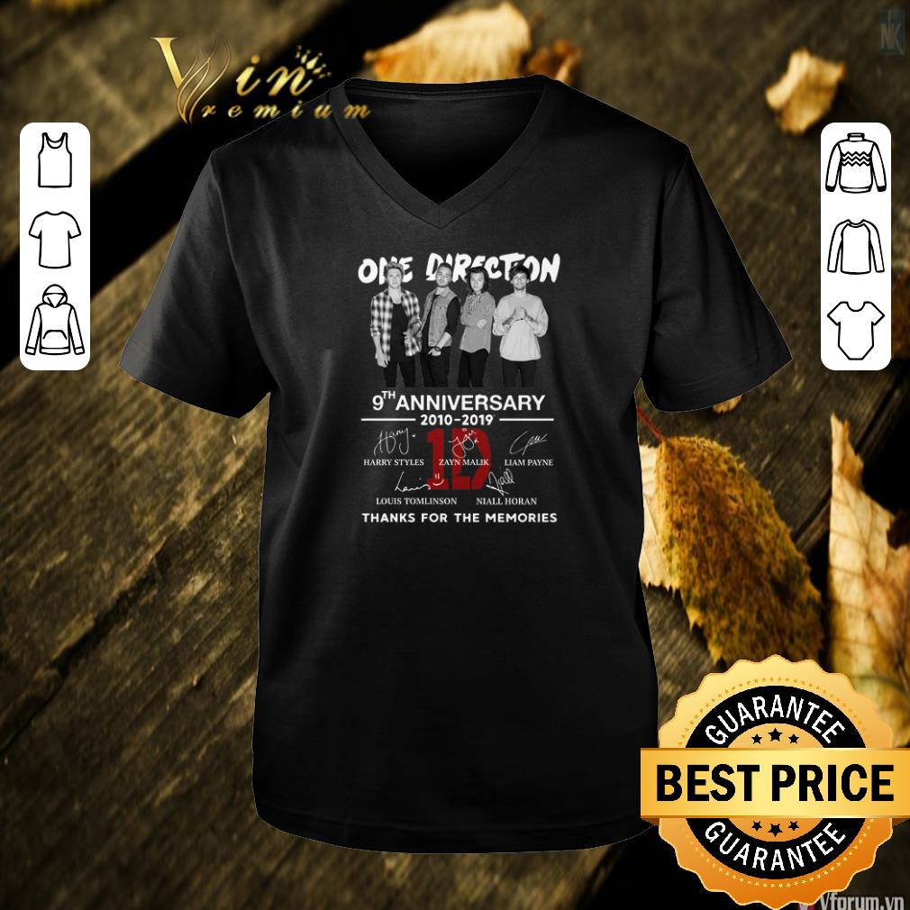 Original One Direction 9th anniversary 2010-2019 thanks for the memories shirt