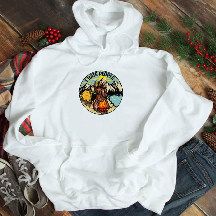 Premium Camping bear i hate people shirt