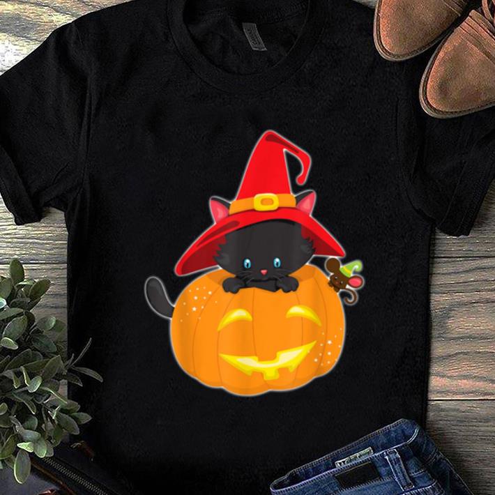 Premium Happy Halloween Spooky Pumpkins Halloween Cat shirt