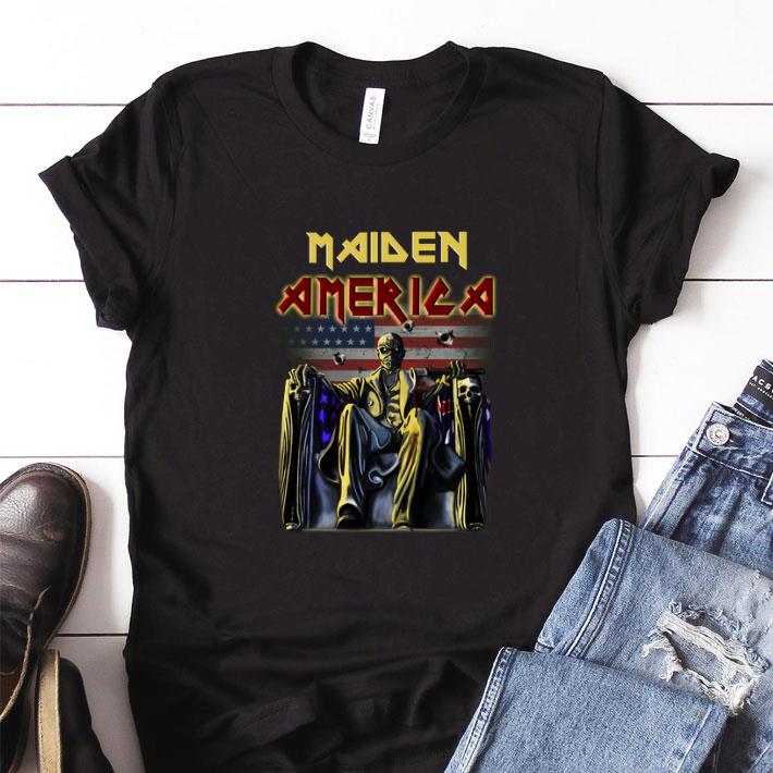 Top Iron Maiden American flag shirt