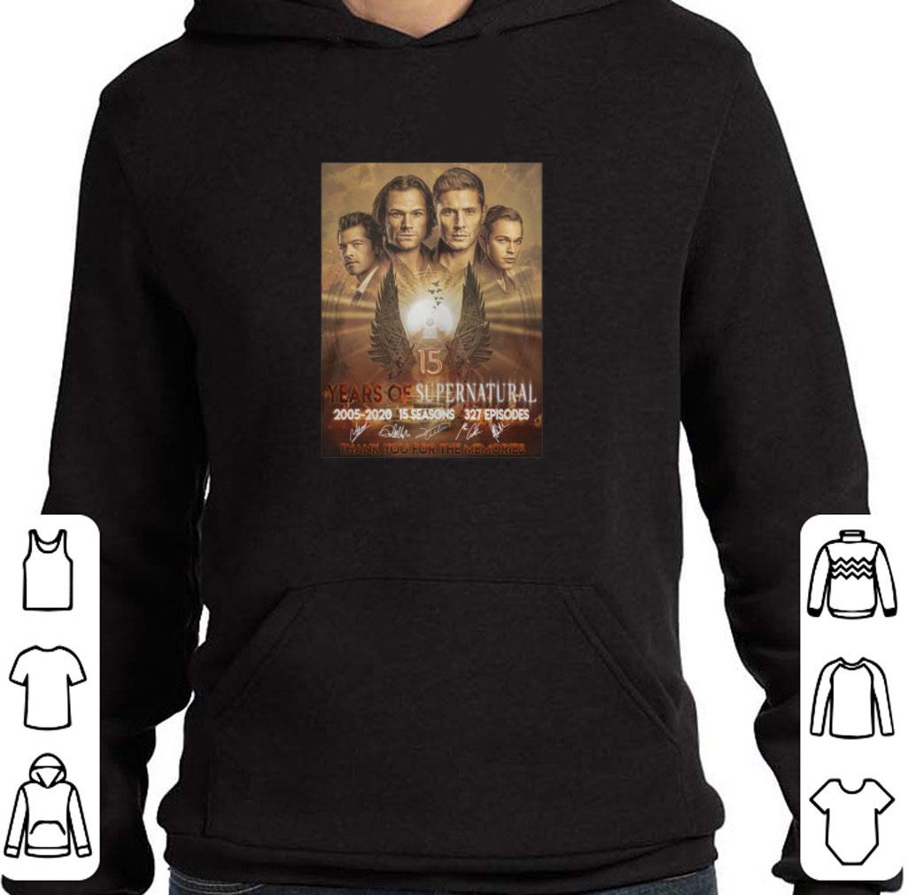 Awesome 15 years of Supernatural final season poster 2005-2020 signature shirt