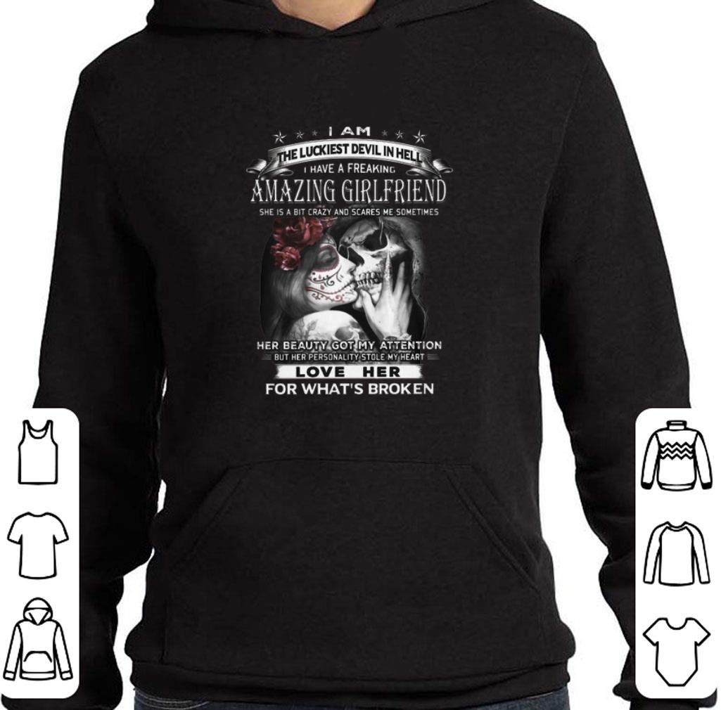 Awesome God of death i am the luckiest devil in hell amazing girlfriend shirt