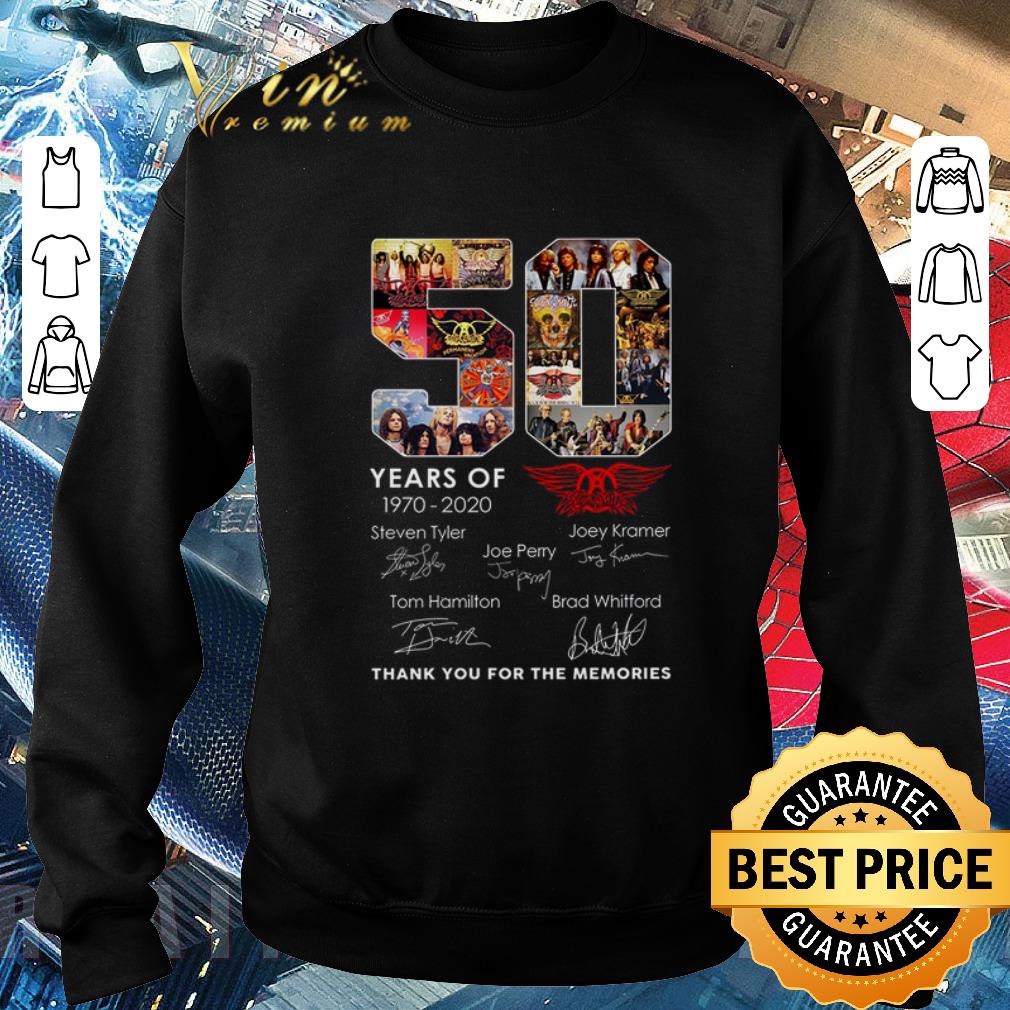 Funny 50 years of Aerosmith 1970-2020 Signatures Steven Tyler shirt