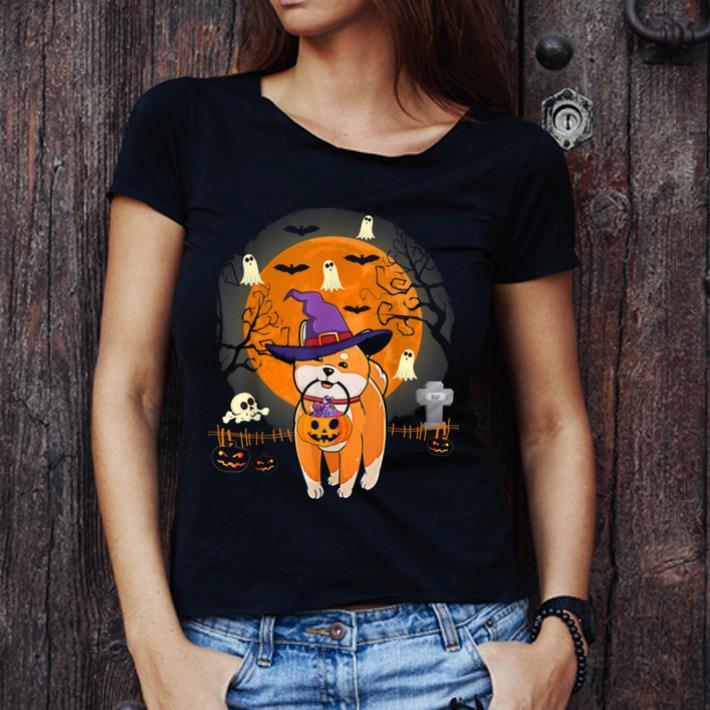 Hot Shiba Inu Dog Witch Halloween Pumpkin Halloween shirt