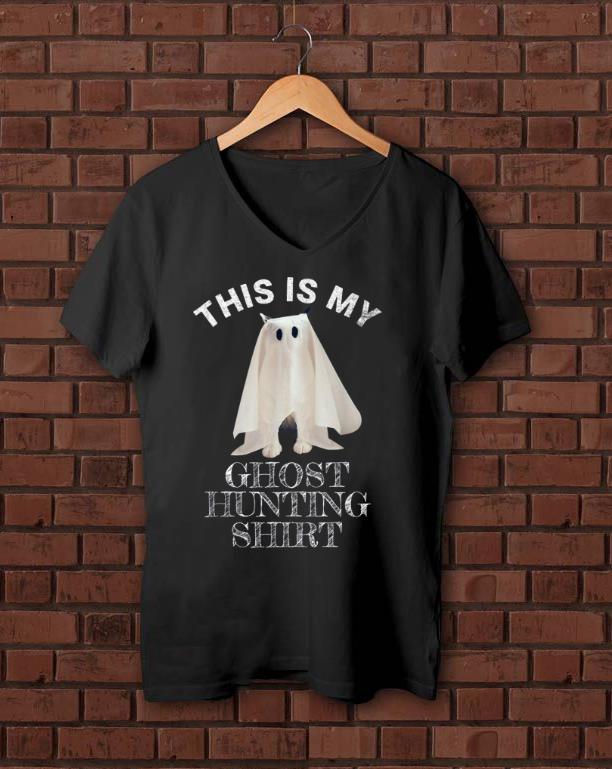 Hot This Is My Ghost Hunting Funny Halloween Cat Ghost shirt