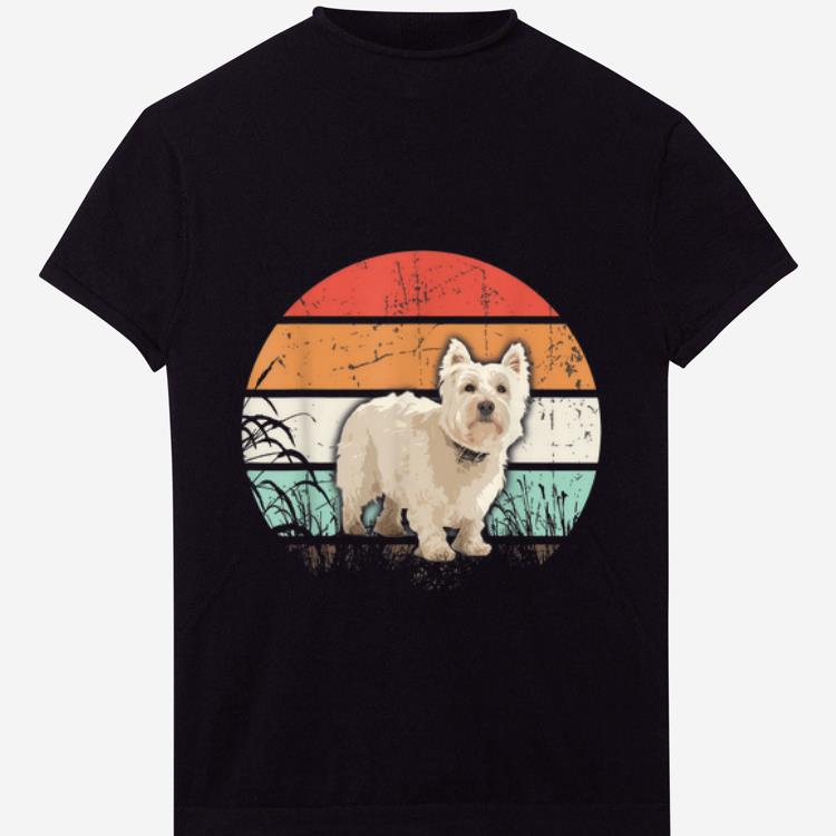 Hot Vintage Retro Cairn Terrier Sunset Dog Lover shirt