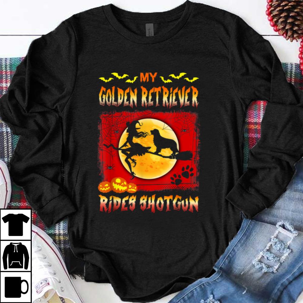 My Golden Retriever Rides Shotgun Halloween shirt