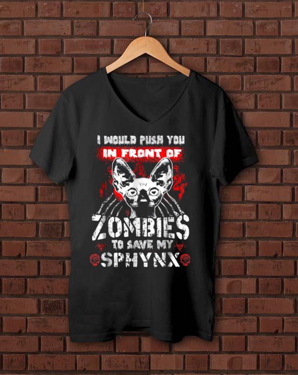 Nice Zombies to Save My Sphynx Cat Halloween Tee shirt