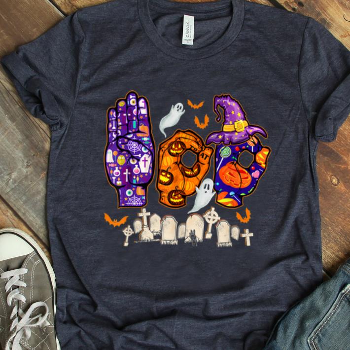Official ASL Boo Sign Language Halloween Costume shirt