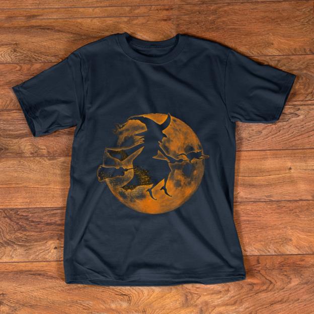 Original Halloween - Spooky Witch And Cat On Broomstick Party shirt