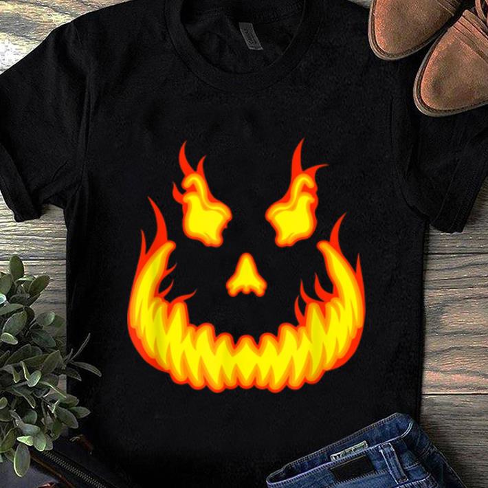 Original Pumpkin Evil Smile Scary Fiery Jack O'lantern Halloween shirt