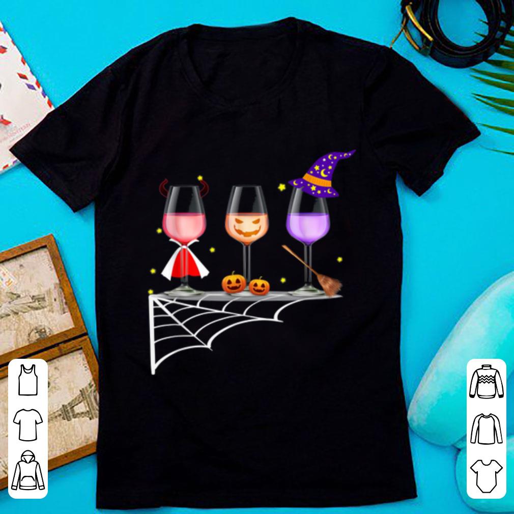 Premium Glasses Of Wine Halloween Costume Dracula Pumpkin shirt