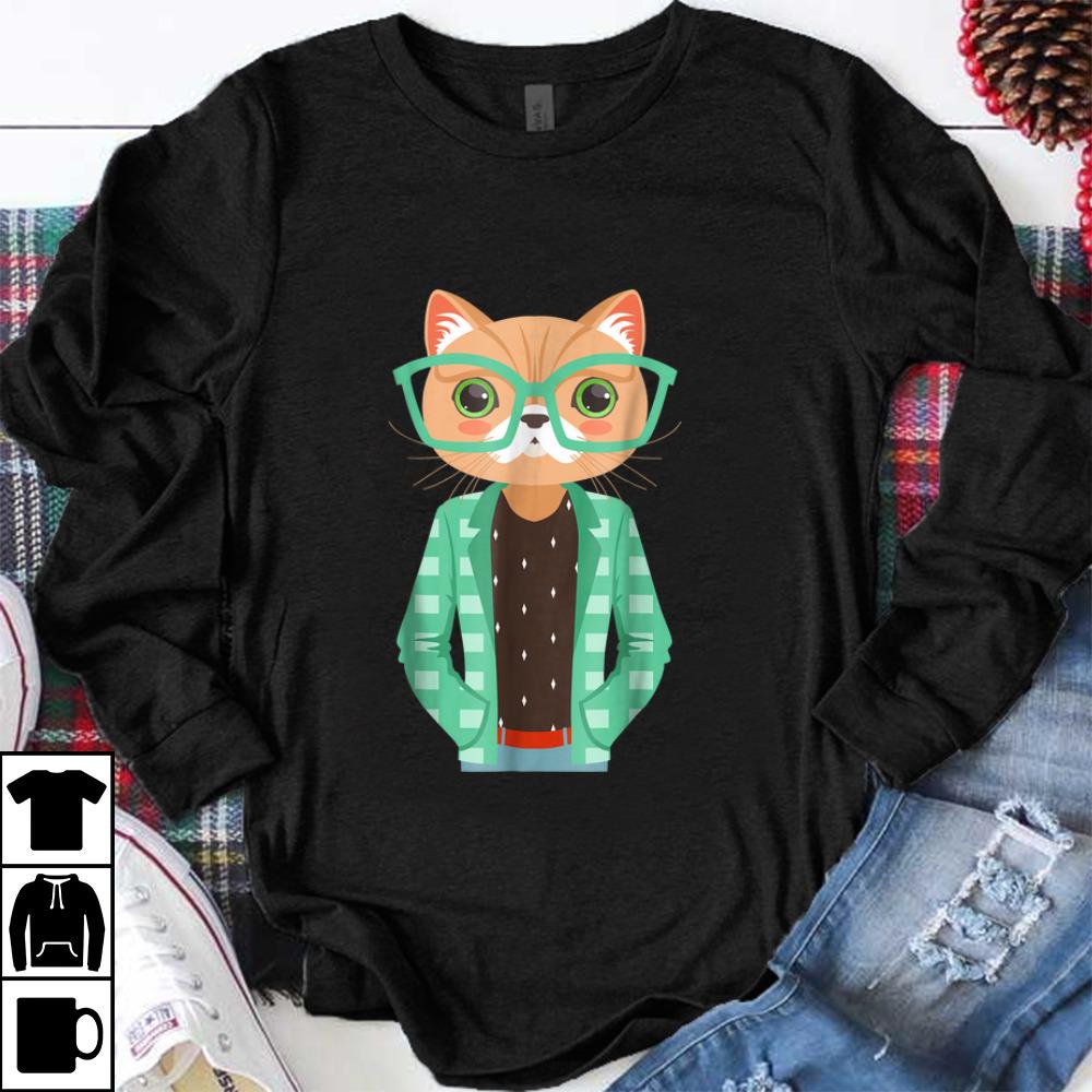 Premium Hipster Cat with Glasses Animals for Hipsters shirt