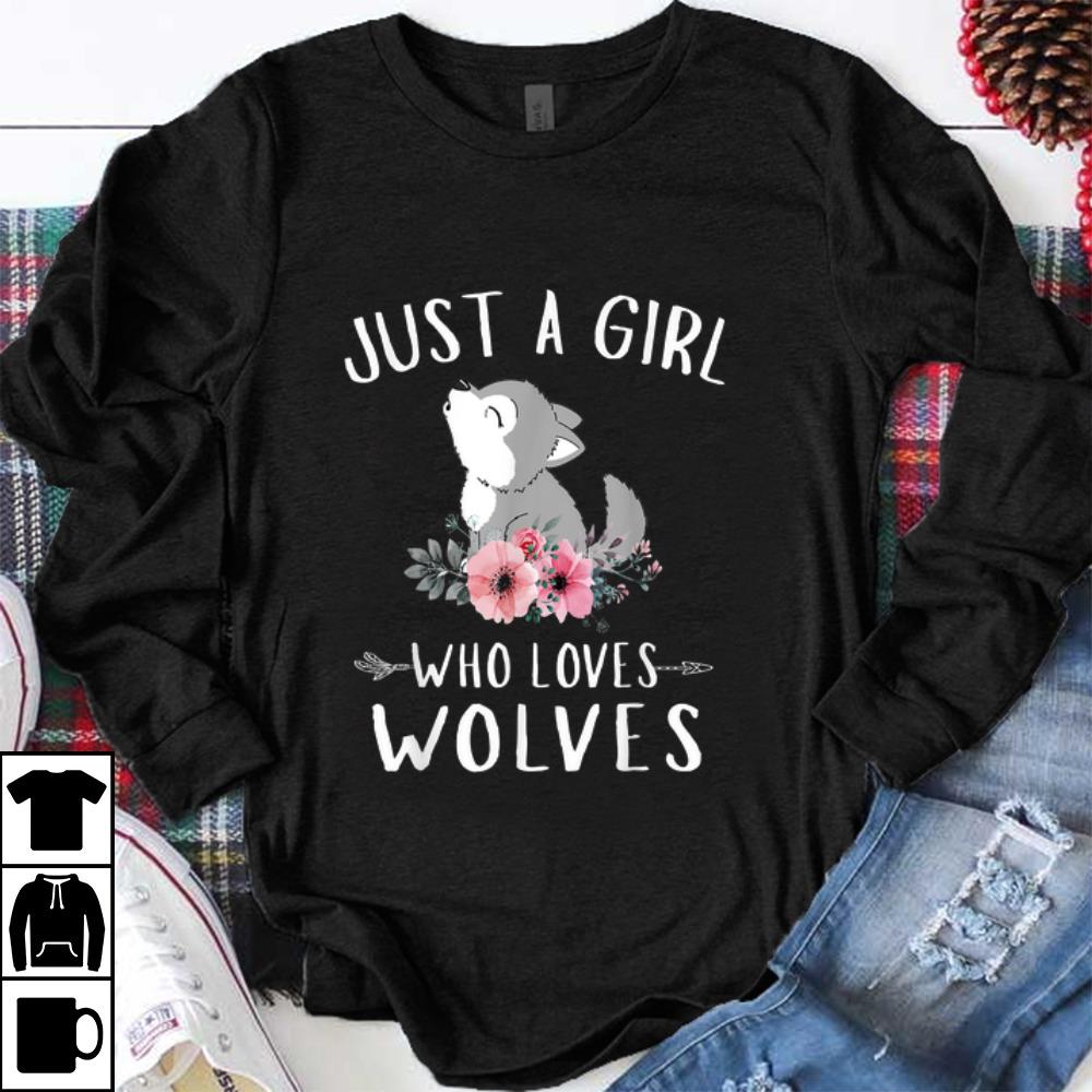 Premium Just A Girl Who Loves Wolves For Women Girls Floral shirt
