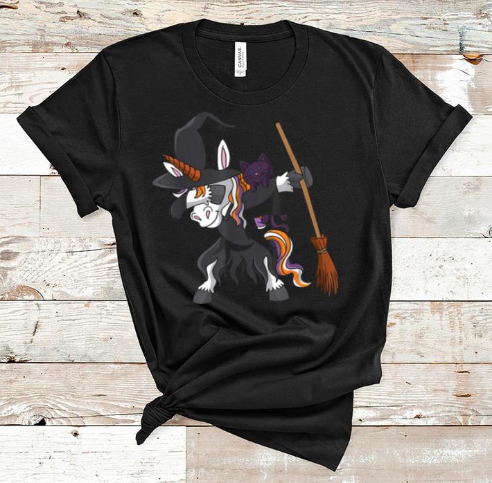 Top Halloween Dabbing Unicorn Witch Girls Women shirt