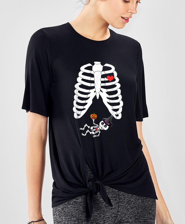 Awesome Halloween Skeleton Pregnancy Heart Baby Girl X-Ray shirt