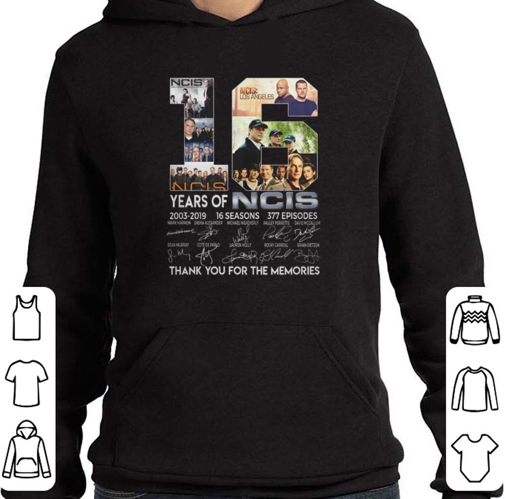 Nice 16 years of NCIS 2003-2019 16 seasons thank you for the memories shirt