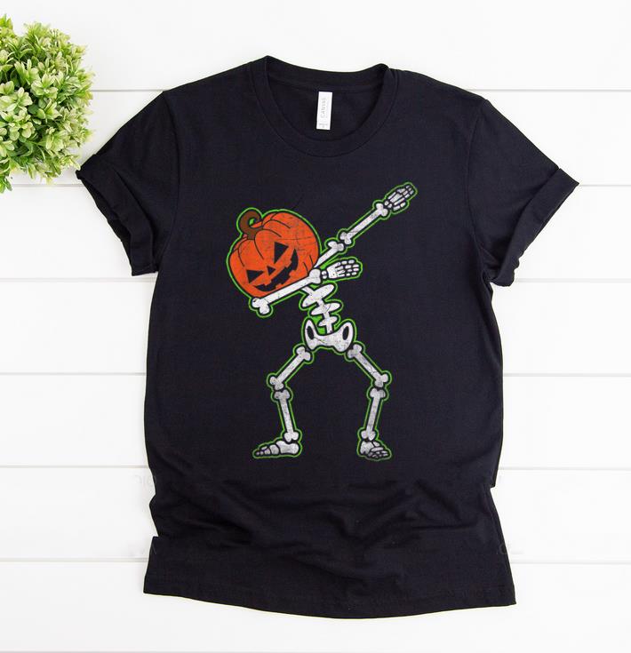 Official Dabbing Skeleton Pumpkin Halloween Dab Top shirt