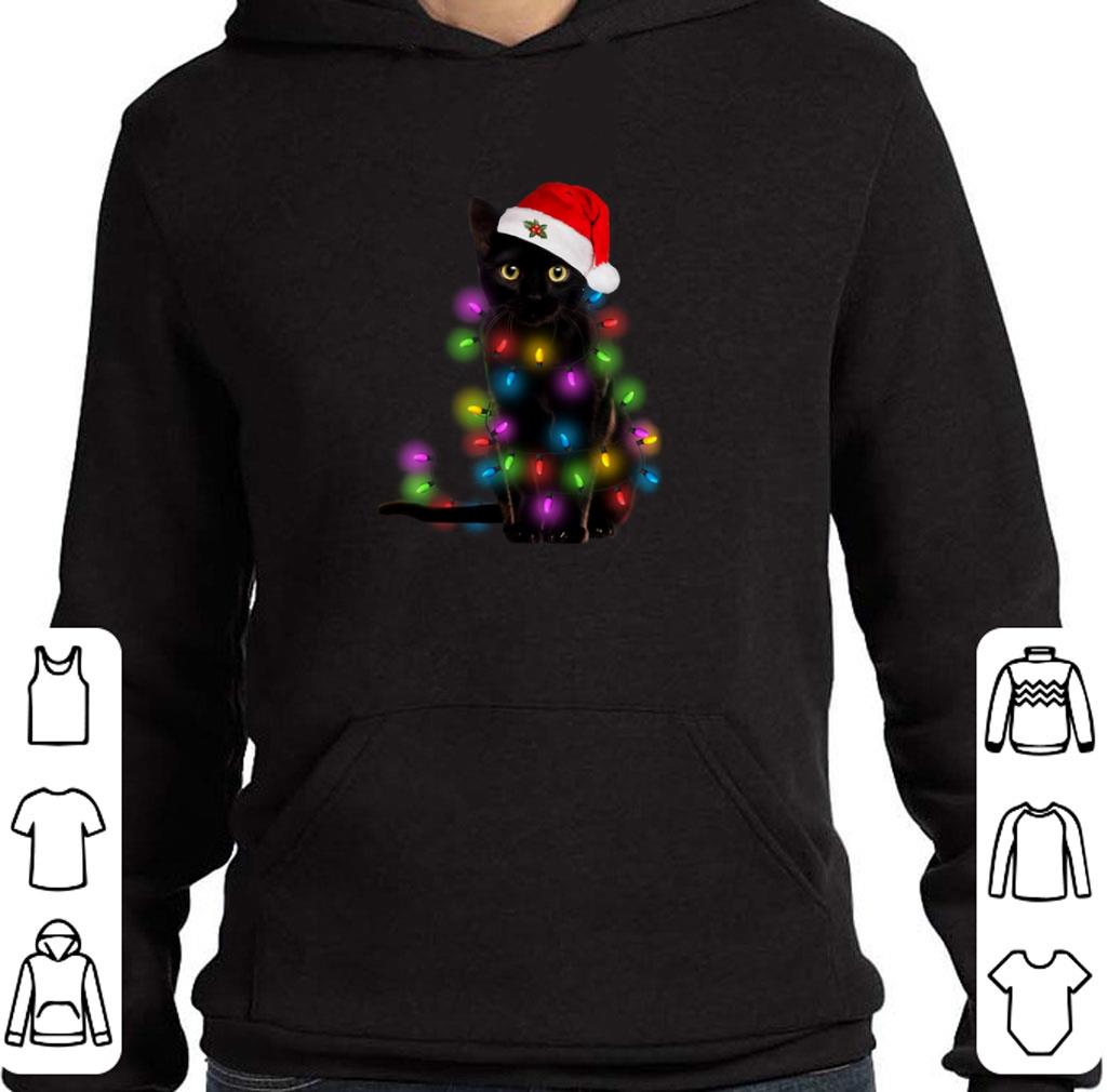 Original Black cat Christmas lights shirt