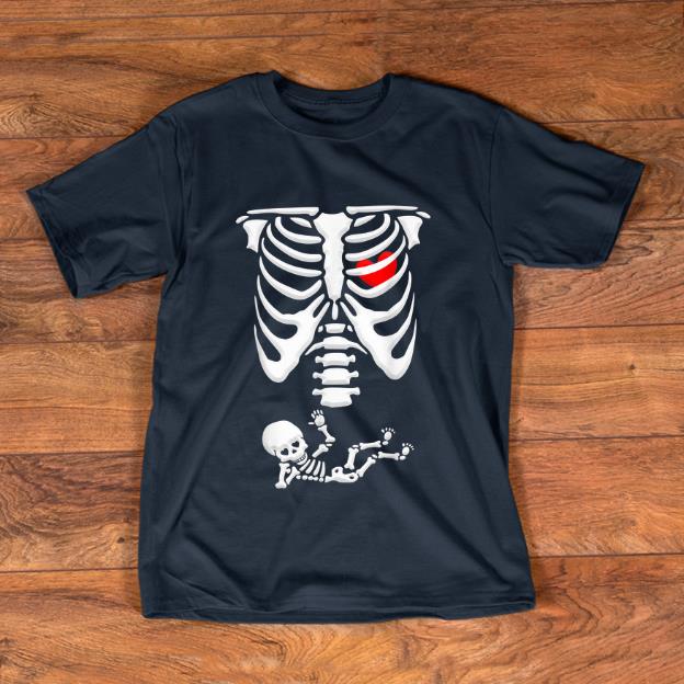 Premium Baby Skeleton Pregnancy Announcement X-ray Funny Halloween shirt