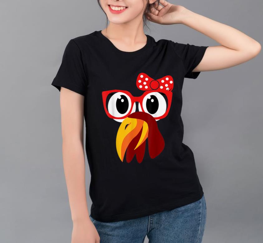 Premium Cute Turkey Face with Glasses & Bow Nerdy Funny Turkey Trot shirt