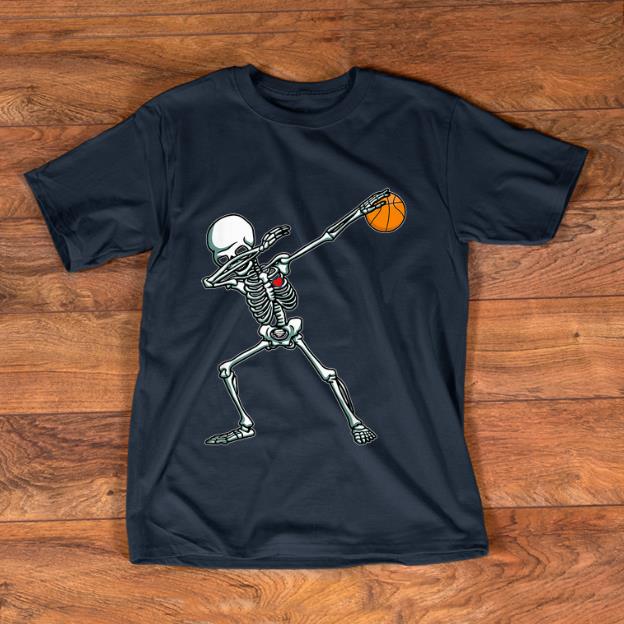 Premium Dabbing Skeleton Basketball Funny Halloween Dab Dance shirt