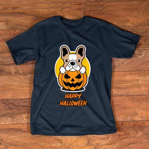 Premium Halloween Dog with a Dog sitting on a Pumpkin shirt