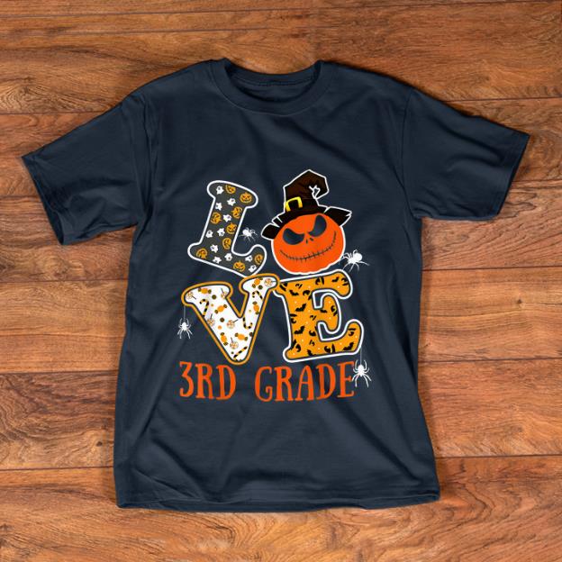 Premium Halloween Love third grade Pumpkin 3rd Teacher Ghost shirt