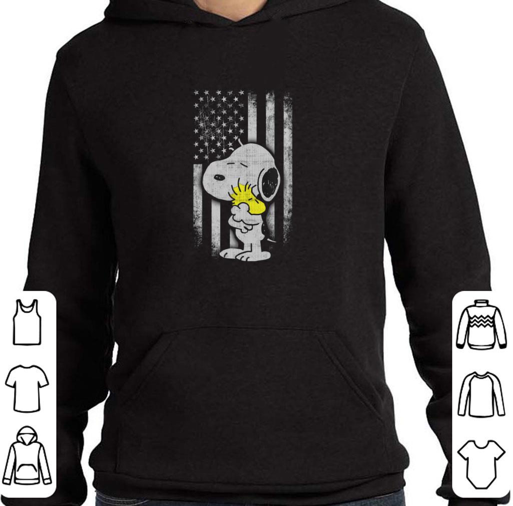 Pretty American Flag Snoopy Woodstock shirt