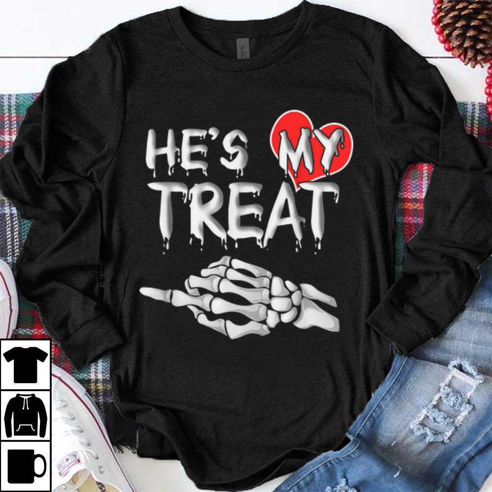 Pretty He's my Treat Matching couples Halloween His and Her Funny shirt