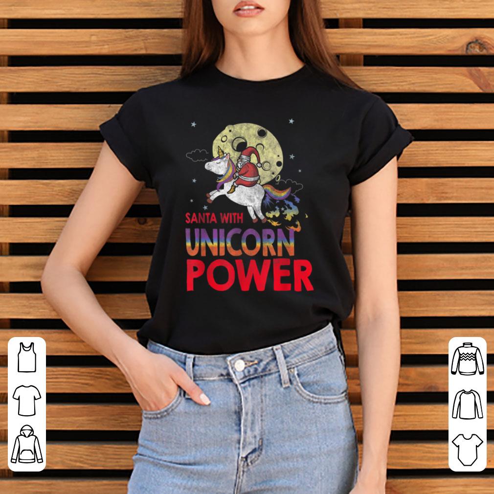 Top Unicorn Power Christmas Santacorn Santa Claus Kids Xmas Gift shirt
