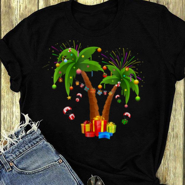 Awesome Decorated Christmas Palm Tree Tropical Xmas Coconut shirt