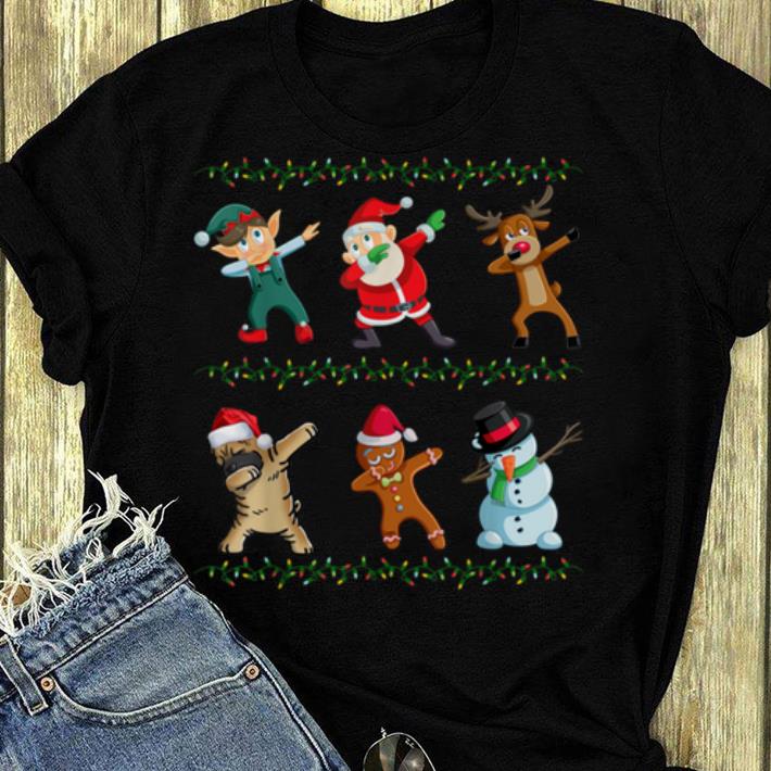 Awesome Funny Dabbing Santa Shar Pei And Friends Christmas shirt
