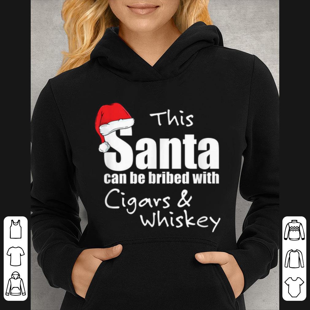 Awesome Mens Funny Santa Claus Christmas Cigars and Whiskey Novelty Joke shirt