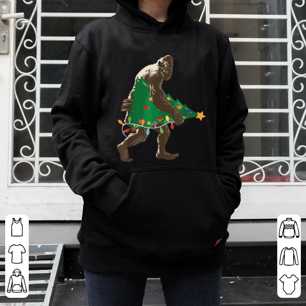 Hot Bigfoot Carrying Christmas Tree Holiday Season shirt