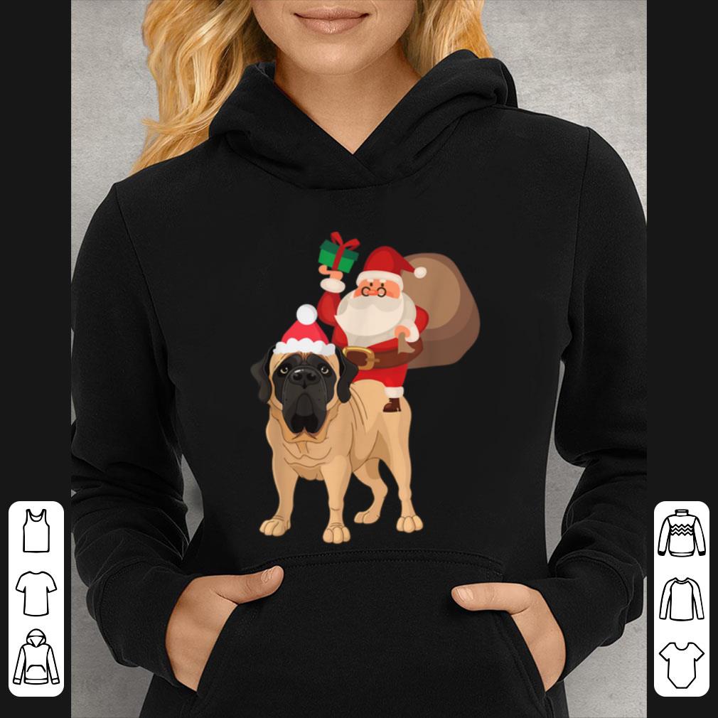 Hot Santa Riding English Mastiff Christmas Pajama Gift shirt
