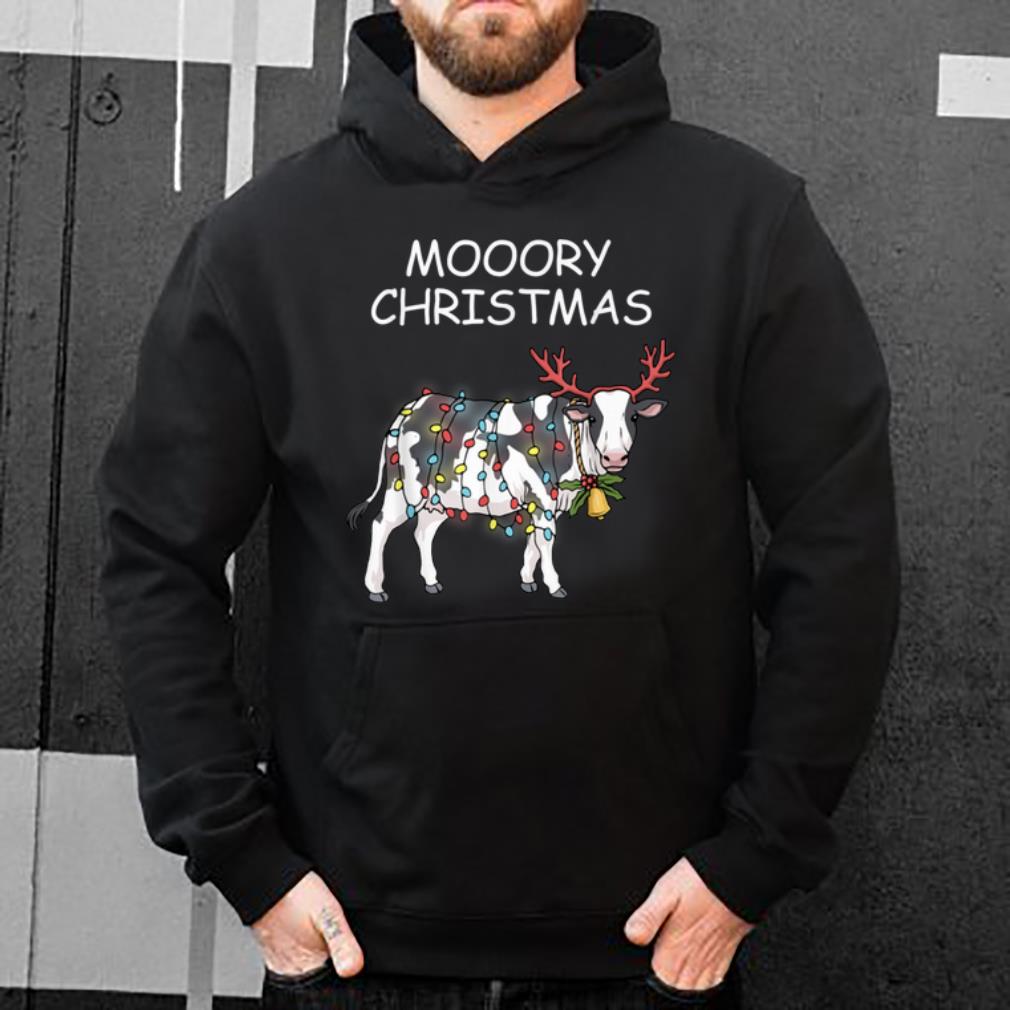 Nice Merry Christmas Cow Moory Lights Reindeer Cow Moo shirt