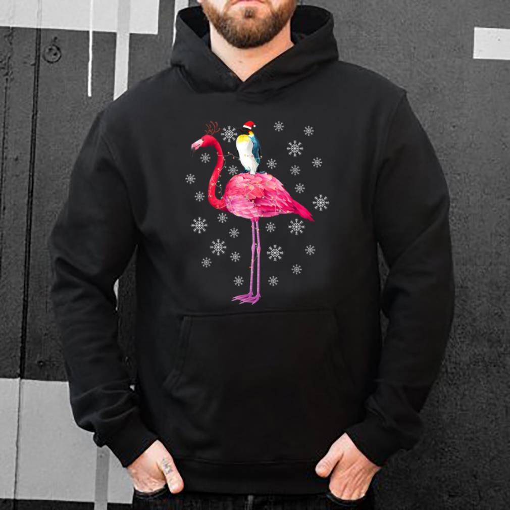 Nice Penguin Riding Flamingo Christmas Pajamas Xmas Gifts shirt