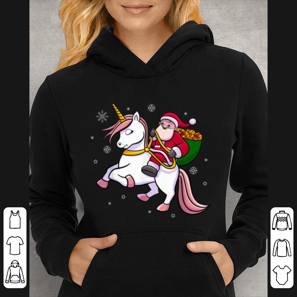 Nice Santa Riding Unicorn Cute Girls Christmas Gift shirt
