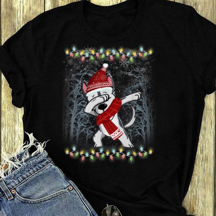 Official Funny Dabbing Siberian Husky Santa Hat Christmas Gift shirt