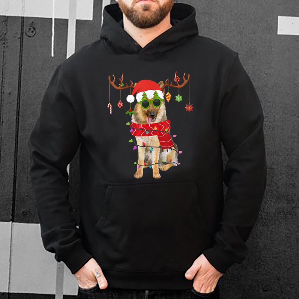 Official Funny German Shepherd Christmas Reindeer Lights Xmas Gift sweater