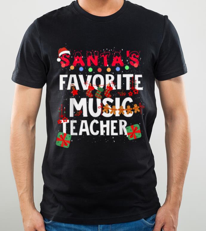 Original Santa's Favorite Music Teacher gift Music Teacher xmas shirt