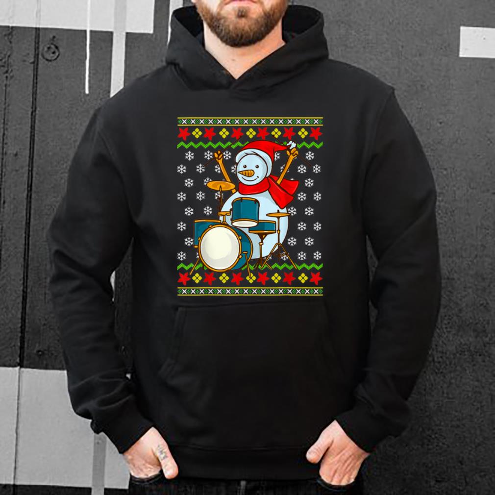 Original Ugly Christmas Sweater Snowman Drummer Drums Percussion shirt