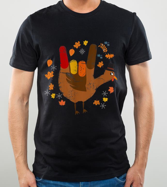 Premium American Sign Language I Love You Thanksgiving Turkey shirt