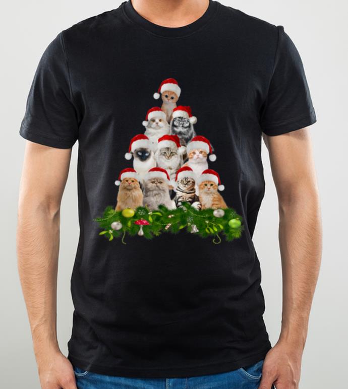 Premium BFS Cute Christmas Tree Cats in Santa Hats shirt