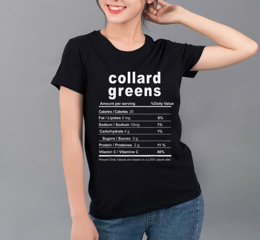 Premium Collard Greens Costume Funny Christmas Food Nutrition Facts shirt