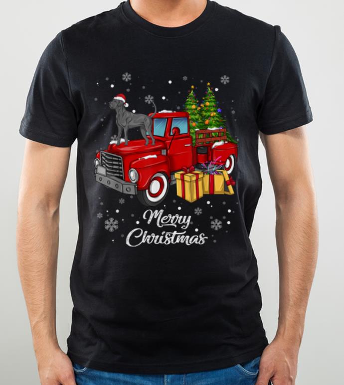 Premium Great dane Rides Red Truck Christmas Pajama Gift shirt