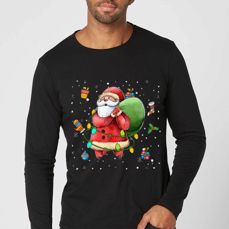 Premium Santa Claus Lights with Santa Hat Christmas Pajamas Funny shirt