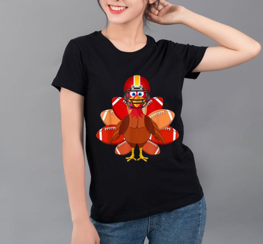 Premium Turkey With Football Thankful Thanksgiving Christmas Gift shirt